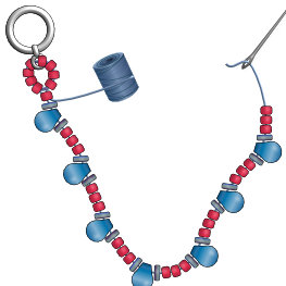 Fire Coral Necklace with Miyuki Long Magatama beads